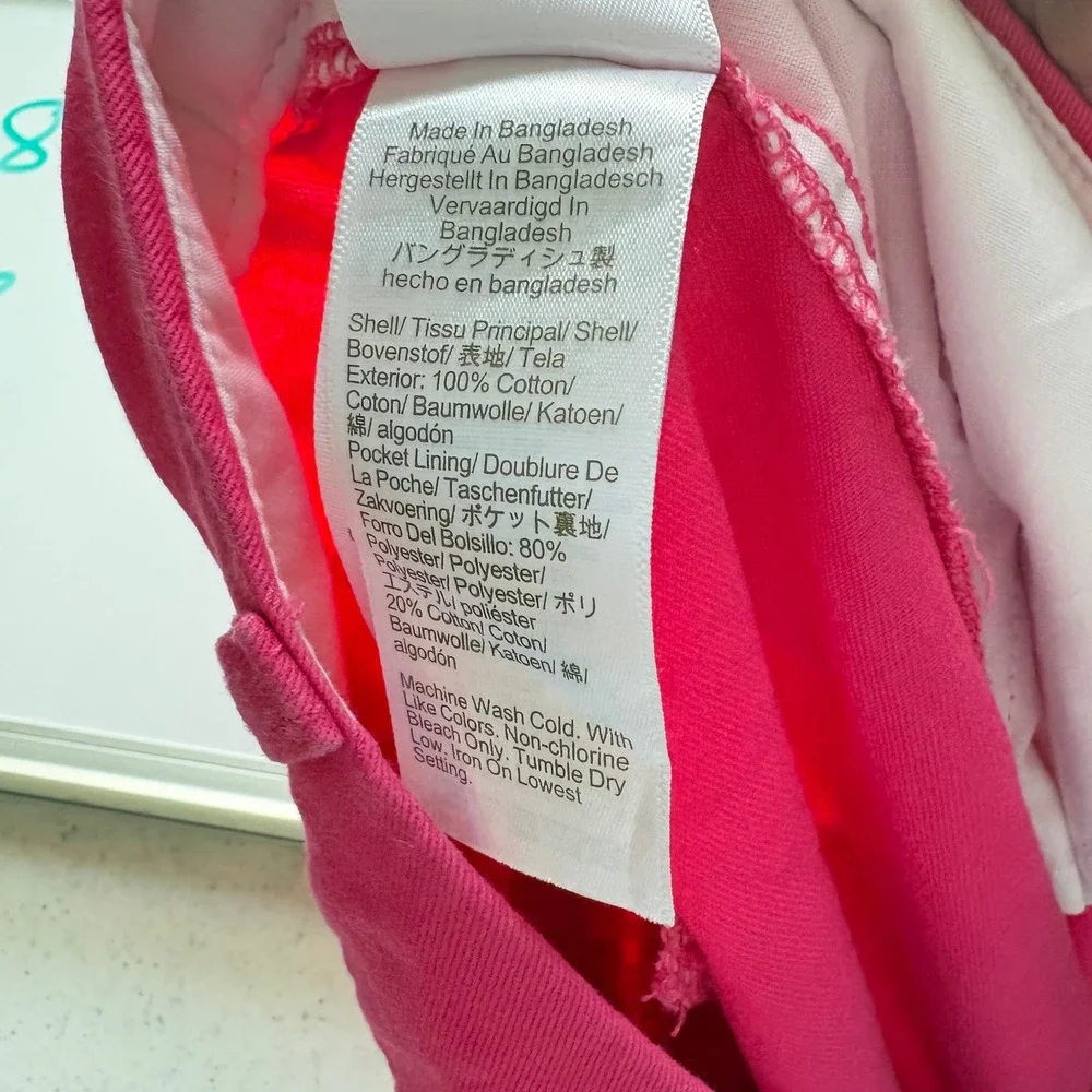 J.Crew Womens Hot Pink Chino Shorts‎ Cotton Twill Summer Size 14